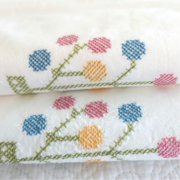 a Pair of Lollypop trees / Needlepoint Pillowcase / Euro Shams - Picture 1 of 5